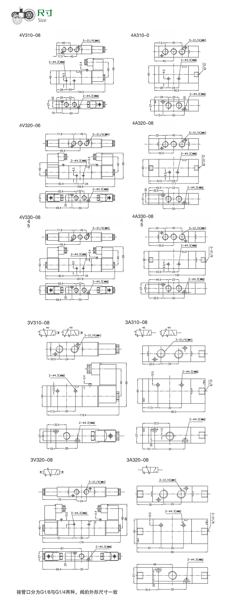 先導式3通5通電磁閥